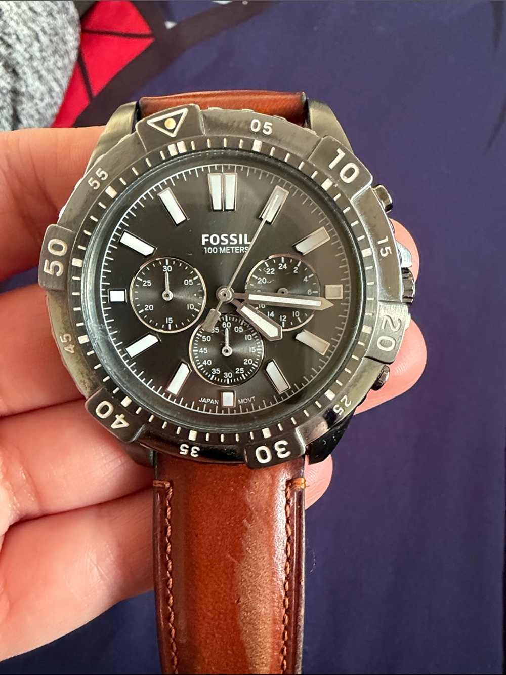 Fossil Men's Chronograph Watch in Black and Brown